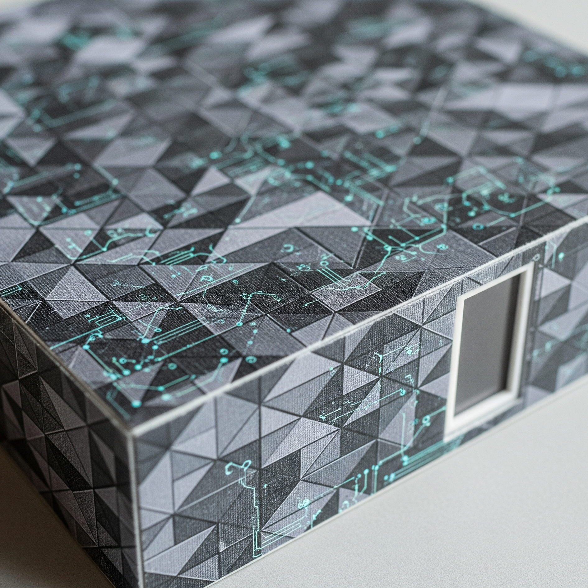 Geveldetails met UV geprinte baksteen texturen op maquetteschaal