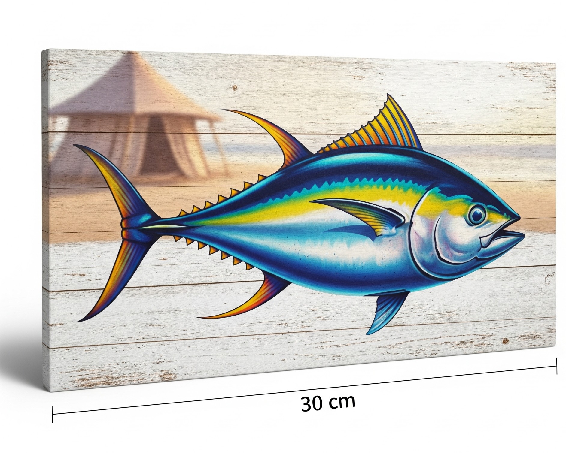 Decoratieve vis afbeelding met whitewash behandeling op hout